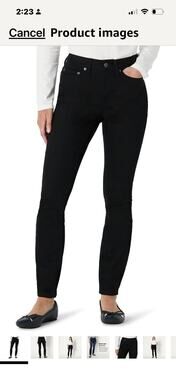 AMAZON ESSENTIALS WOMEN'S HIGH STRETCH MID-RISE Black - New! Size 12